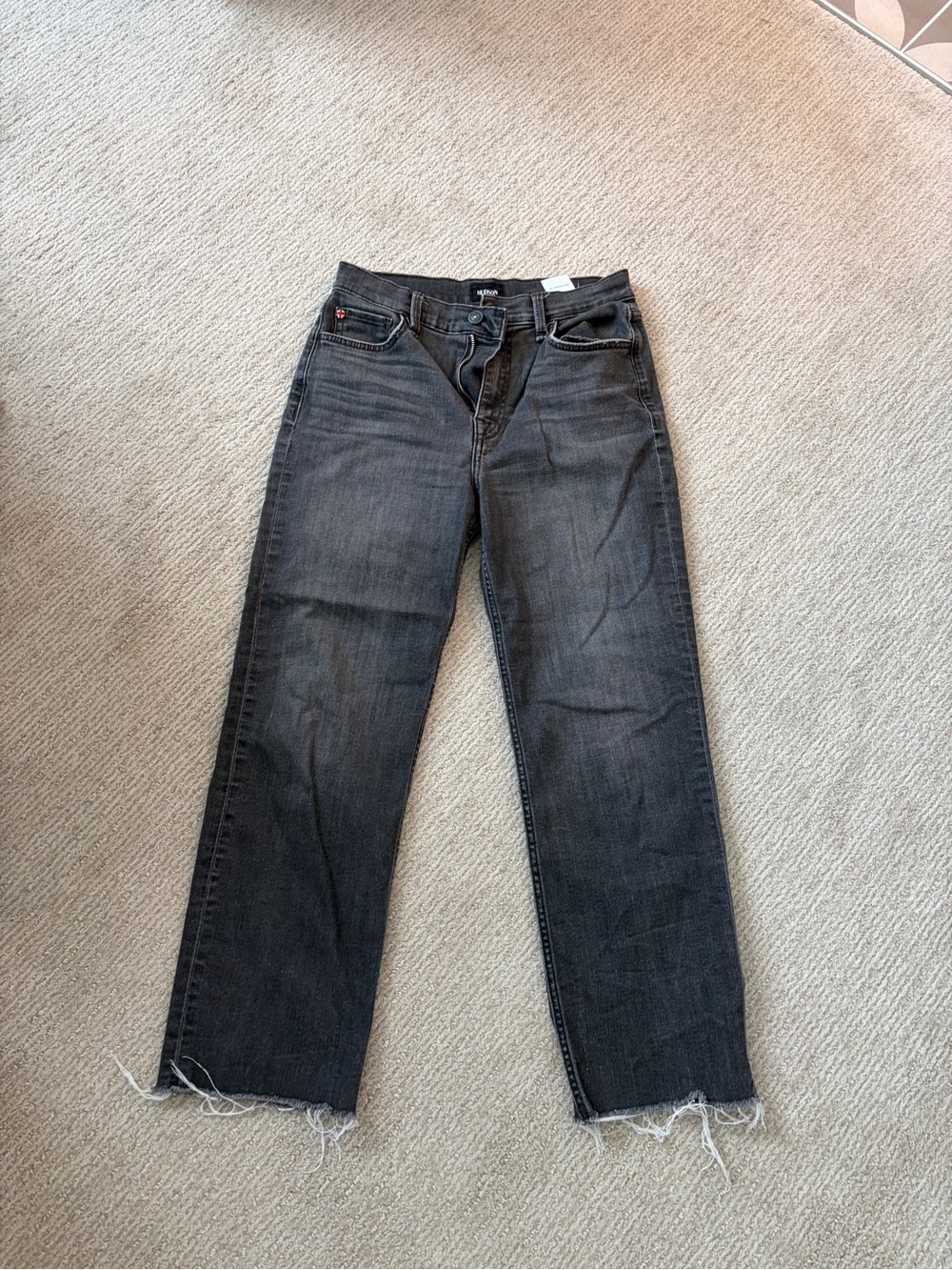 Hudson Jeans Women's Washed Black Straight-Leg Jeans